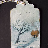 SNOWY HOMESTEAD 4x7cm gift tag
