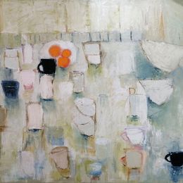 Table with Three Oranges<br>Oil on Canvas, Framed, 91x120cm, 2019 Table with three oranges oil on canvas painting