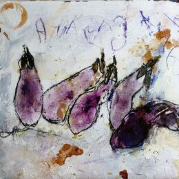 Aubergines 10x12ins. framed