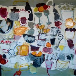 Party Table Oil on Canvas,(SOLD) Framed, 91x120cm, Sold