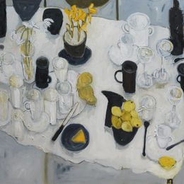 Table with Lemons<br>Oil on Canvas, Framed, 91x120cm<br>SOLD