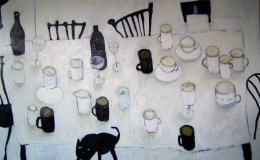 Table with Black Cat (sold)