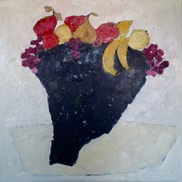 Bowl of Fruit oil on board 16x16cms framed Bowl Of Fruit