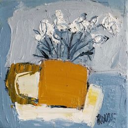 Yellow Mug with White Flowers (sold)