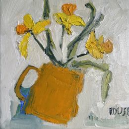 Yellow Daffodils in yellow Mug (sold)
