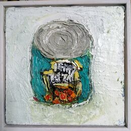 Baked Beans 20x20 oil on canvas framed SOLD