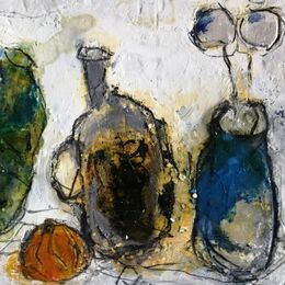 Glazed Jars. .mixed media on gesso