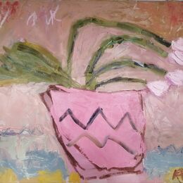 Pink Tulips in Pink Bowl