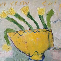 Yellow Tulips in Yellow Bowl