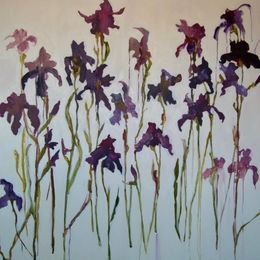 Stand Alone Iris<br>Oil on Canvas, Framed, 110x120cm<br>SOLD