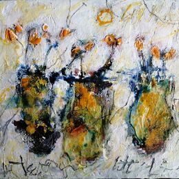 Little Yellow Flowers 10x12ins (sold)