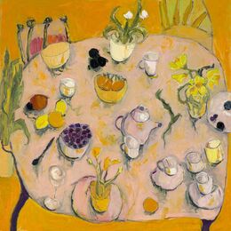 Pink Teapot oil on canvas 100x100 cms. + frame (SOLD)