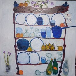Shelves with Blue Pots