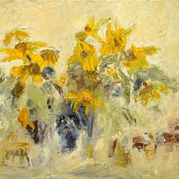 Sunflowers oil on canvas 50x60cms. +frame SOLD