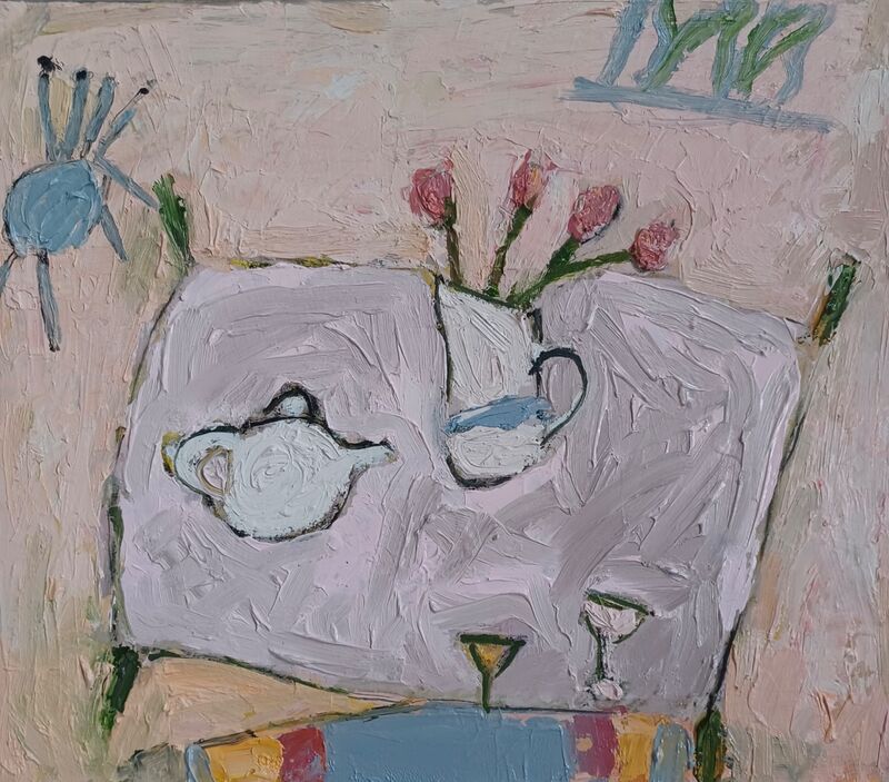 Teapot and Tulips