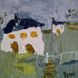 Two White oil on canvas 20x20cms framed