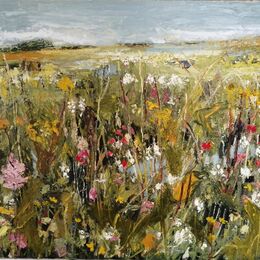 MEADOW MARSH 71x91cms oil on canvas framed