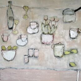 Table with Pink Tulips