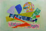 All at Sea<br>acrylic and paper on paper<br>19 x 25 cms<br>2016