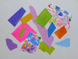 Collage: 2.4.18<br>acrylic on paper on board<br>21 x 30 cms