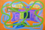 Loops <br>acrylic on board<br>40 x 60 cms<br>2018
