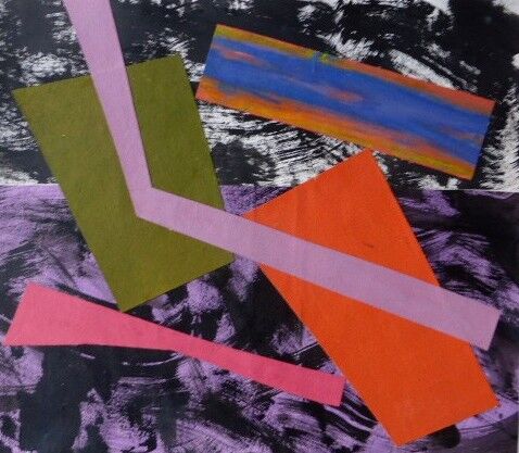 Collage 4.11.24<br>paper and acrylic<br>2024