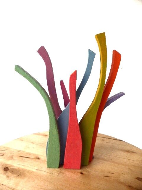 Waving Plant <br>wood and acrylic<br>24 x 19 x 5 cms<br>2026