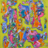 The Leisurely Disintegration of Plastic<br>acrylic and plaster on board<br>32 x 32 cms<br>2018