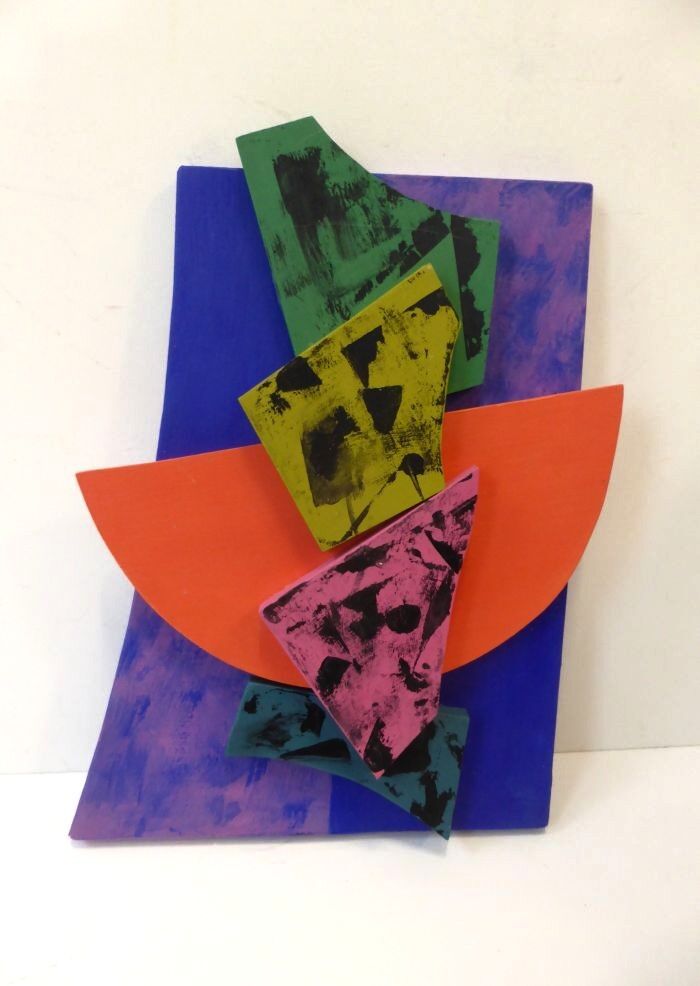 Tumble Down<br>acrylic and wood<br>27 x 21 cms<br>2025