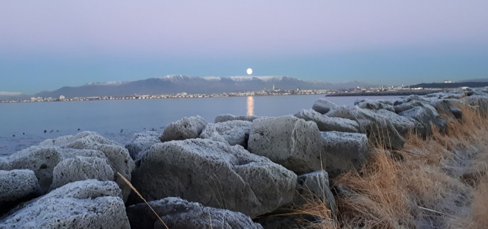 Moonrise over Esja