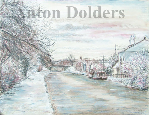 Lydiate The cottages and Jackson's Bridge in Winter