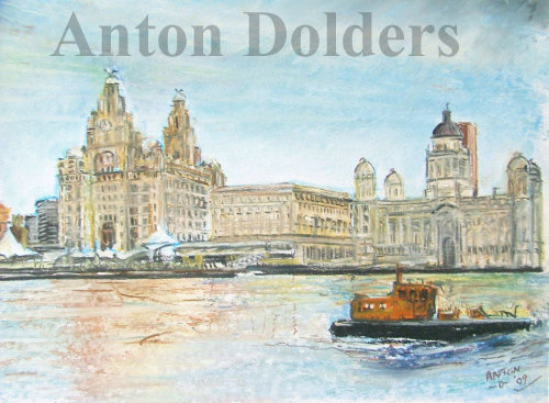 Tugboat on The Mersey. Pastel Drawing. Prints Only Available