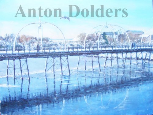 Southport Marine Lake and Pier Frozen