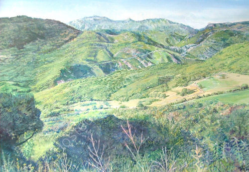 Sierra De Las Nieves, AndaluciaAcrylics and gouache