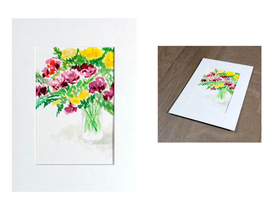 original watercolor floral painting