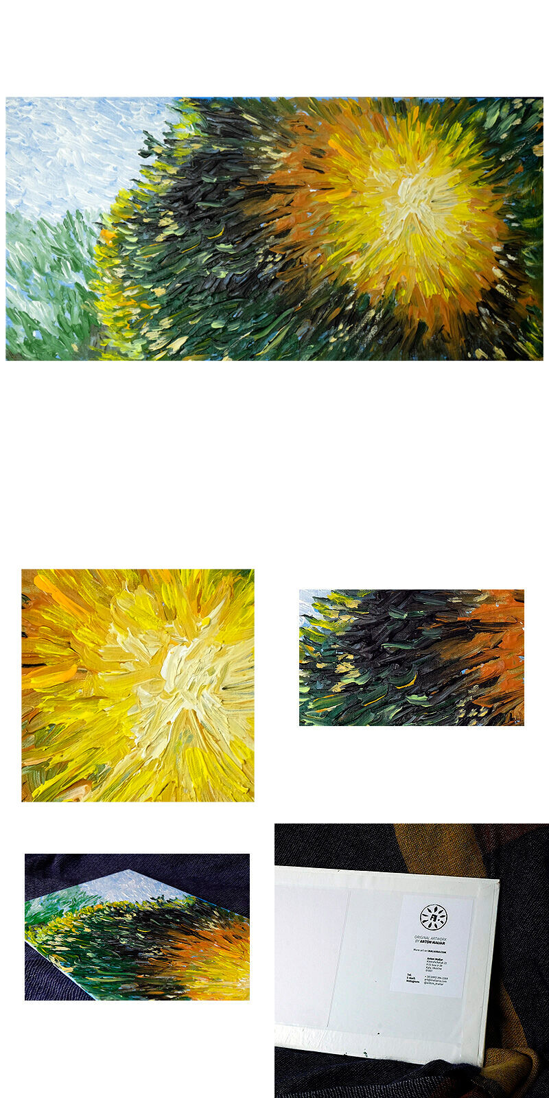 Sunset sun impressionism original painting for sale