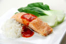 Salmon and pak choi