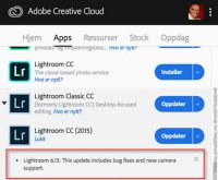 Ny og siste oppdatering av Lightroom 6?