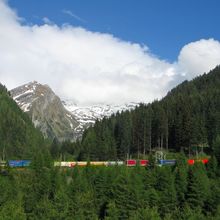 Railway through the Alps