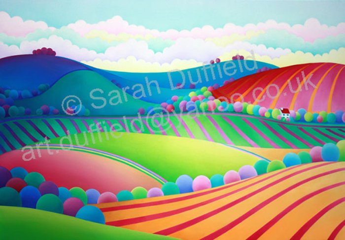 "Stripy Downs View" Greeting Card or Mini Print