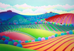 "Stripy Downs View" Greeting Card or Mini Print