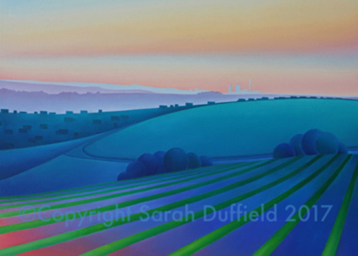 "Industrious Downs" - Brighton skyline. Greeting Card or Mini Print