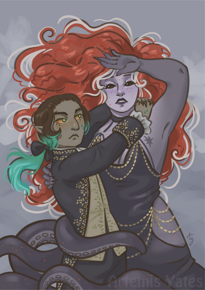 The Admiral and Kraken, Mills and Boon Style Romance Book Cover