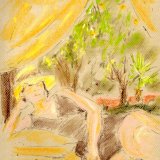 Lazy Afternoon - pen & pastel