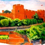 Shrewsbury Castle - gouache.