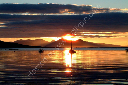 Rum sunset from Rhu, Arisaig