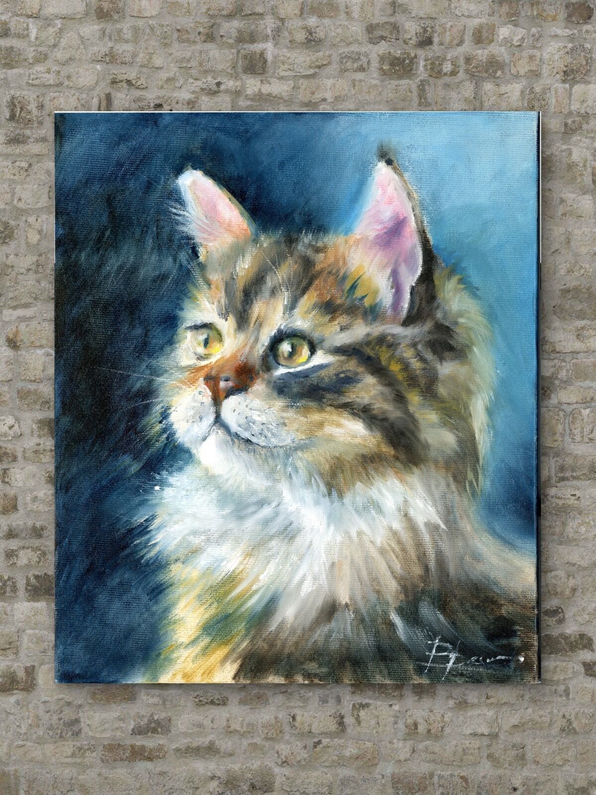 1506 Majestic Longhair Cat (2025) Oil Painting on Canvas