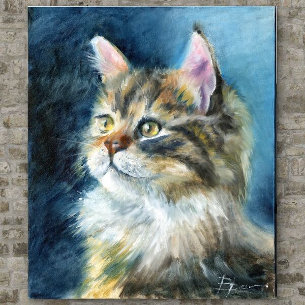 1506 Majestic Longhair Cat (2025) Oil Painting on Canvas