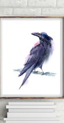 Raven art print wall decor