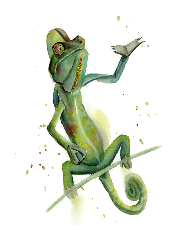 Chameleon-art-watercolor-by-PaintisPassion